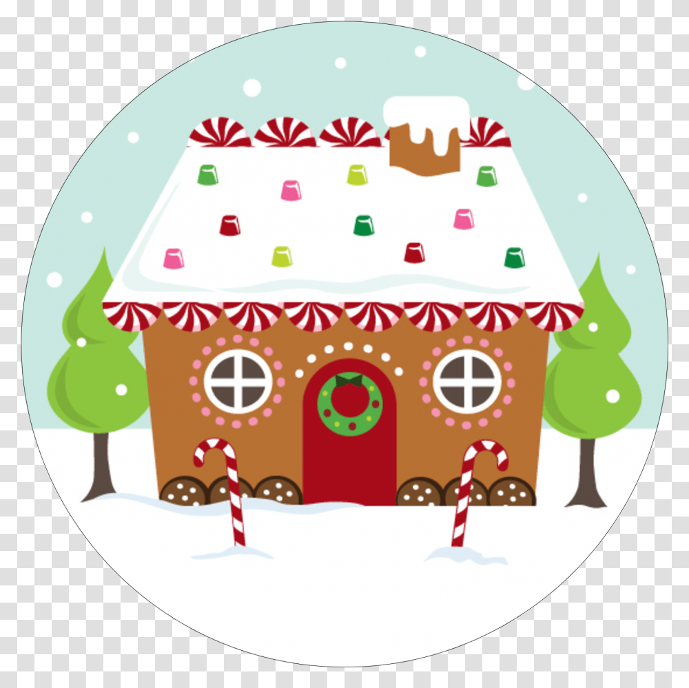 Add Sweet Holiday Spirit To Custom Clipart Happy Holidays Gingerbread House, Cookie, Food, Biscuit, Birthday Cake Transparent Png
