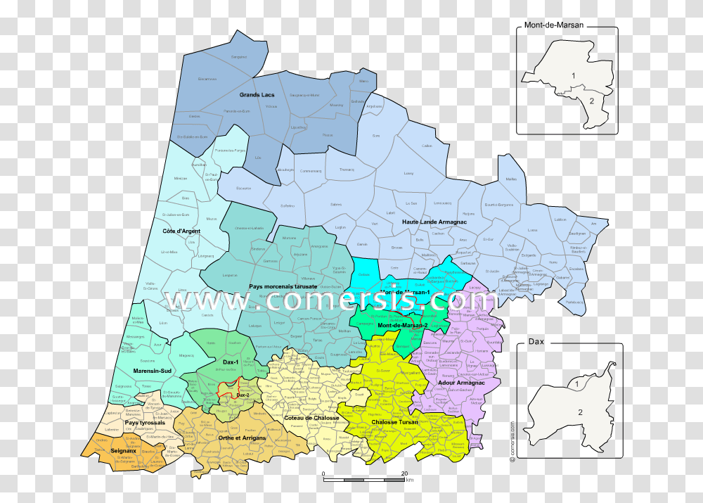 Add To Cart Landes Counties Map With Names For Word, Diagram, Poster, Advertisement, Plot Transparent Png