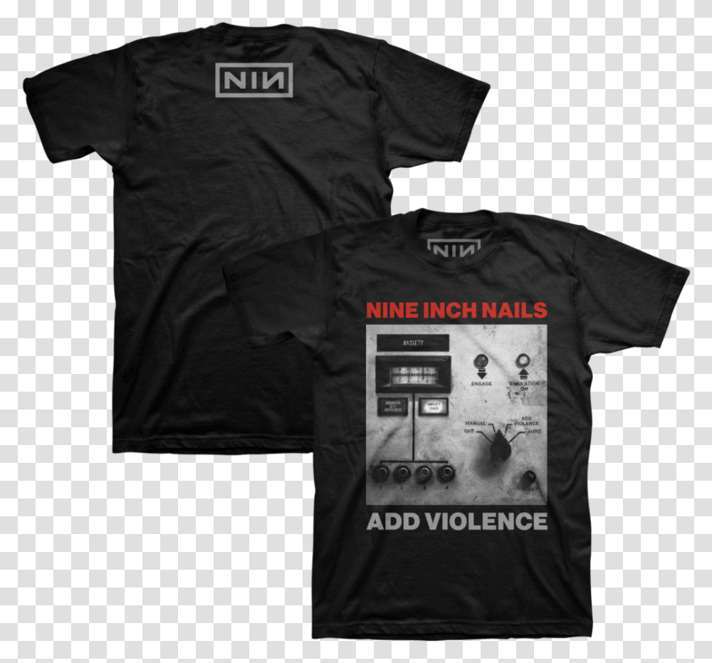 Add Violence Album Cover Black Tee Qotsa Villains T Shirt, Apparel, T-Shirt, Person Transparent Png