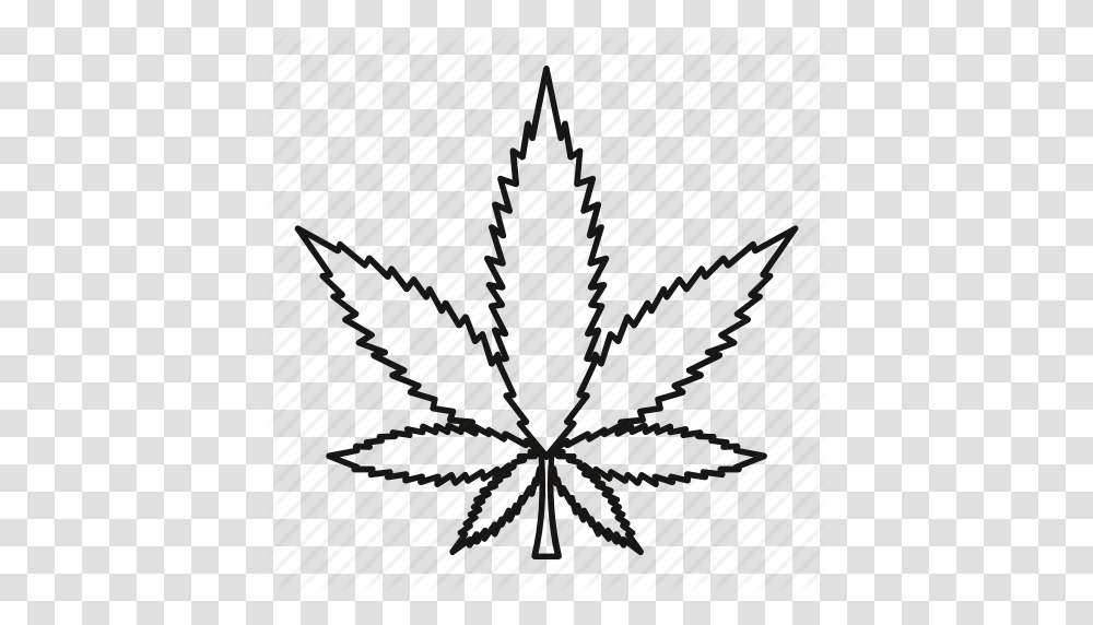 Addiction Leaf Line Marijuana Narcotic Outline Plant Icon, Sphere, Pattern, Silhouette Transparent Png