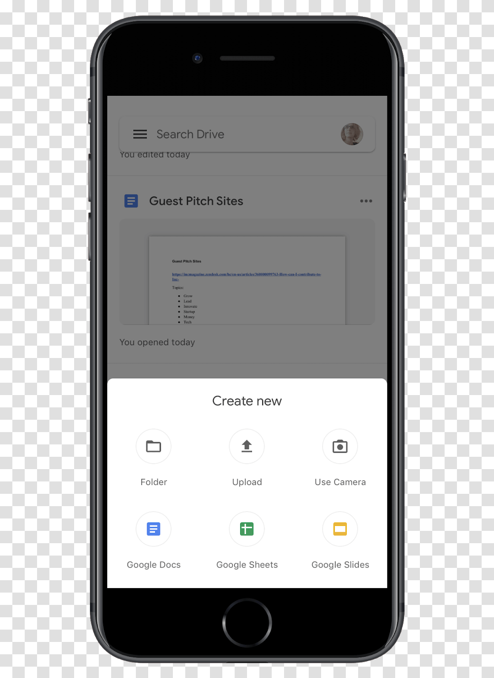 Adding New Files In Google Drive App Iphone, Mobile Phone, Electronics, Cell Phone Transparent Png