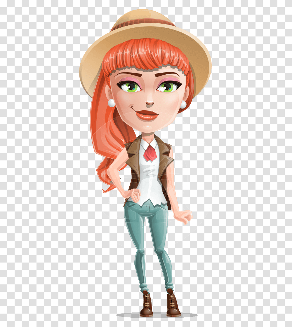 Adeline Bangs The Redhead Vector Cartoon Character Female Cartoon Character, Person, Human, Toy, Doll Transparent Png