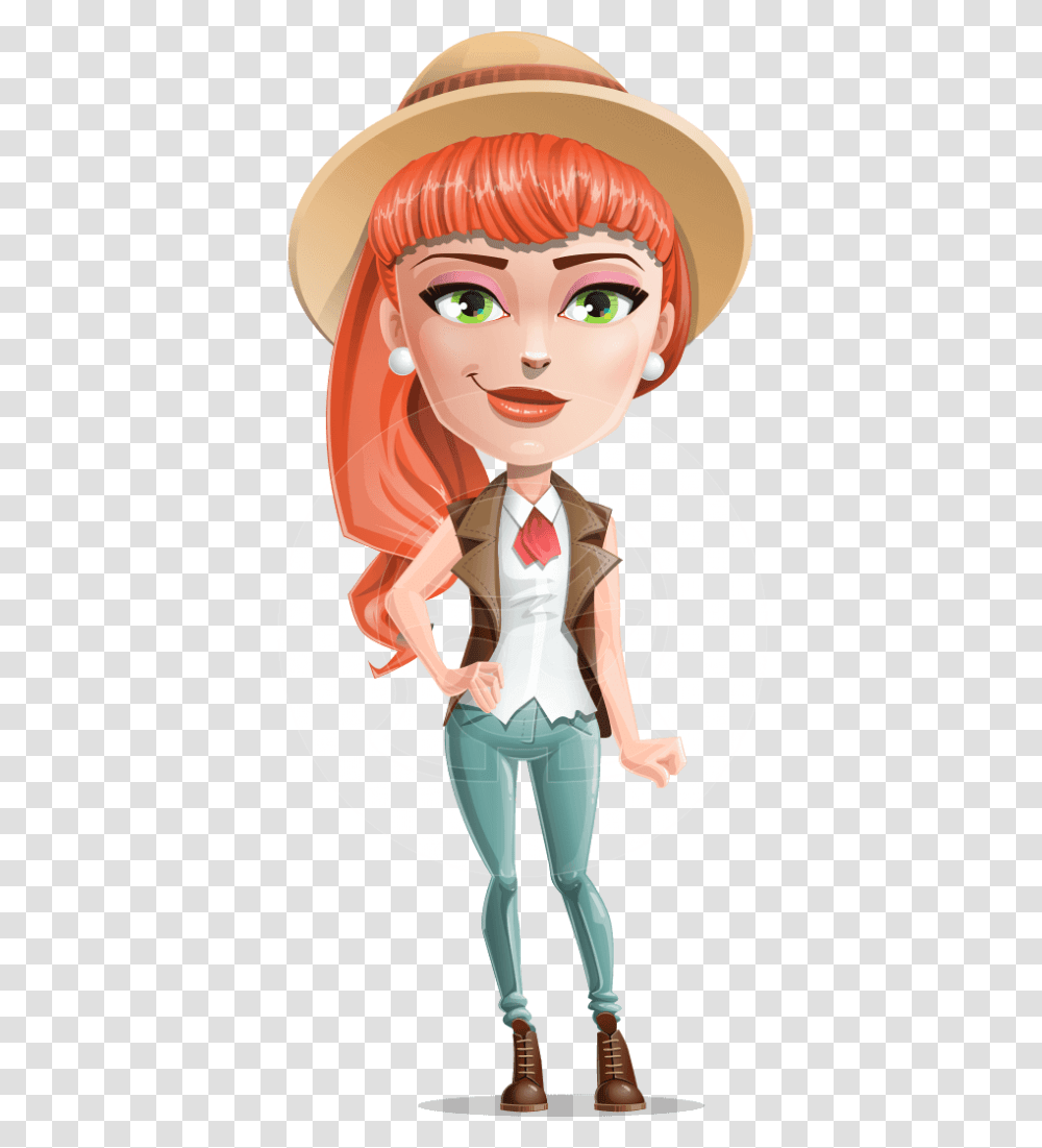 Adeline Bangs The Redhead Vector Cartoon Character Graphicmama, Label, Person, Female Transparent Png
