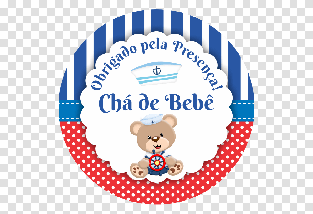 Adesivo De Beb Ursinho Marinheiro Azul Redondo Persona Birthday, Birthday Cake, Dessert, Food, Logo Transparent Png