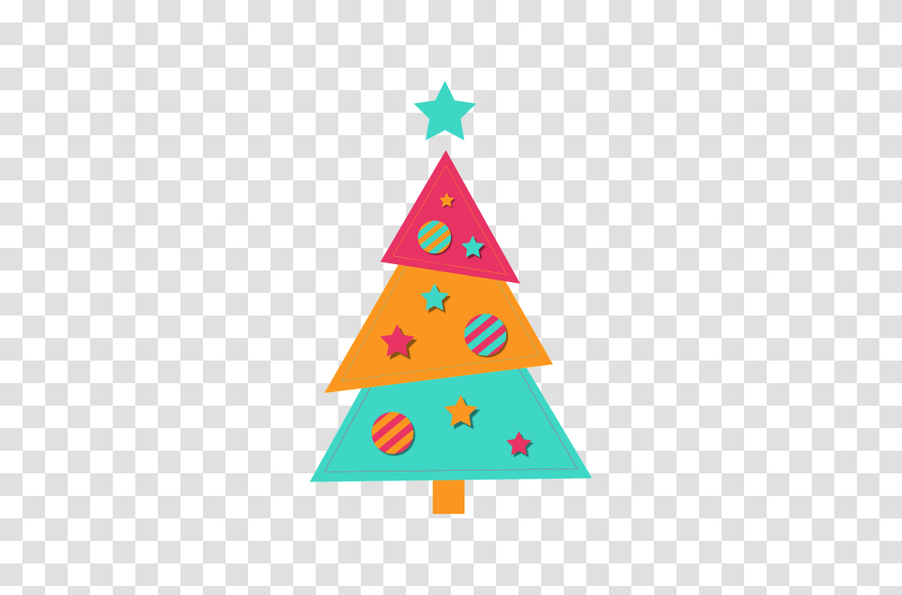 Adesivo De Parede De Natal Colorida, Triangle, Tree, Plant, Star Symbol Transparent Png