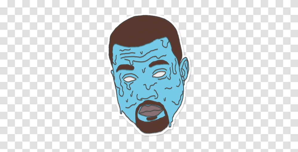 Adesivo Kanye Grime In B Art Kanye West, Head, Face, Person, Human Transparent Png