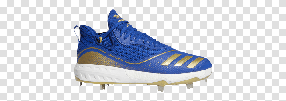 Adidas Icon V Boost Gold Baseball Cleats Royal Blue And Gold, Shoe, Footwear, Clothing, Apparel Transparent Png