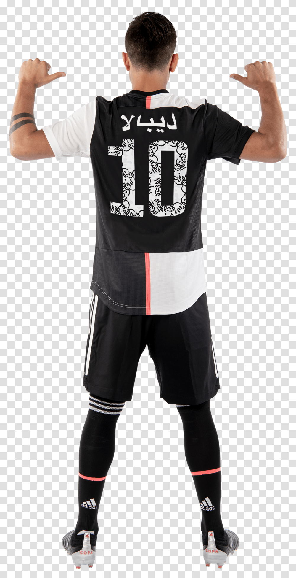 Adidas Logo Ksa Juventus New Jersey Arabic, Clothing, Person, Sleeve, Shorts Transparent Png