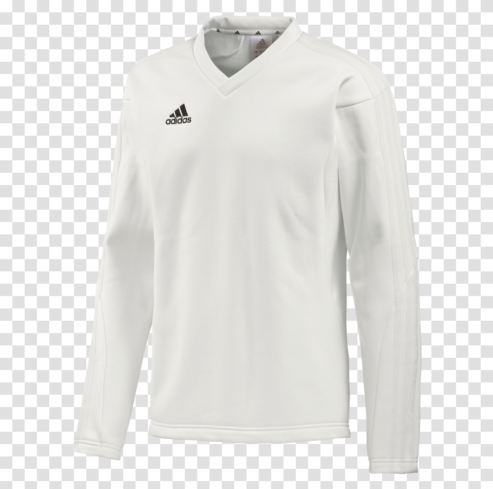 Adidas Long Sleeve Cricket Playing Sweater Adidas Cricket Jumper, Clothing, Apparel, Sweatshirt, Person Transparent Png