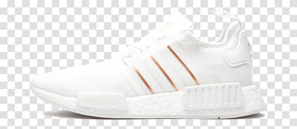 Adidas Nmd R1 White Rose Gold Lace Up, Clothing, Apparel, Shoe, Footwear Transparent Png