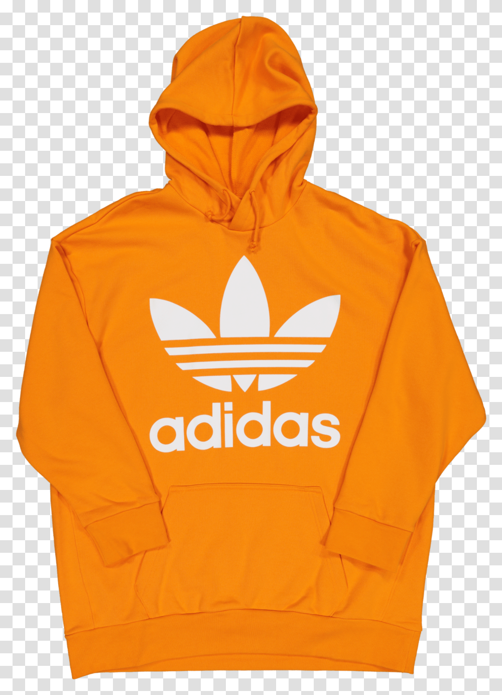 Adidas Tref Over Hood Orange Leaf Logo, Clothing, Apparel, Hoodie, Sweatshirt Transparent Png