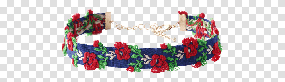 Adjustable Flower Embroidered Choker Necklace Garden Roses, Accessories, Accessory, Apparel Transparent Png