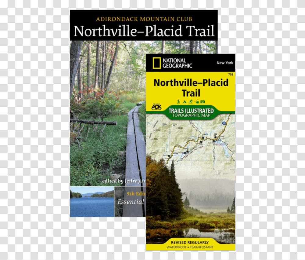 Adk Northville Placid Trail Guide Book And Map Pack Map, Vegetation, Plant, Tree, Land Transparent Png
