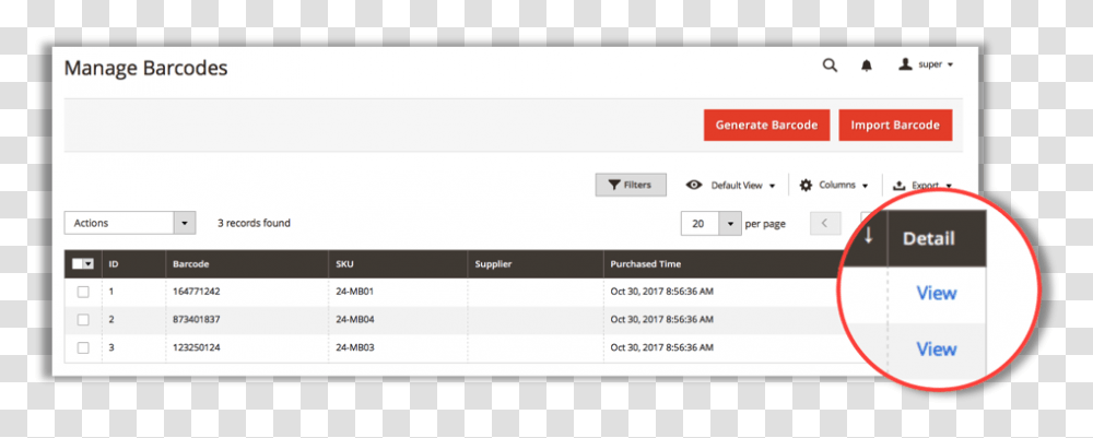 Admin Can Also View Details Magento 2 Barcode Field, Page, File, Webpage Transparent Png