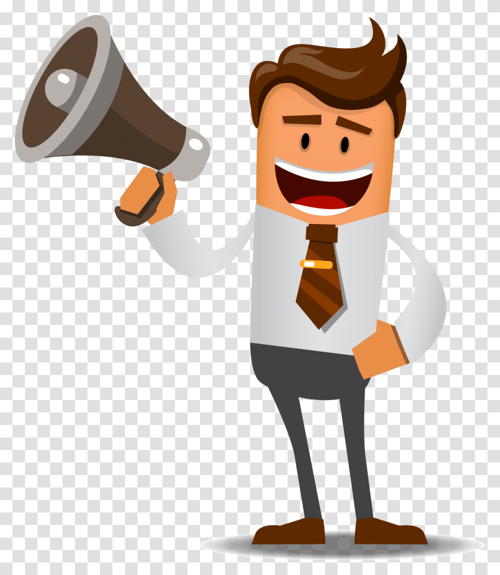 Admin Vector Man With Megaphone, Person, Label, Costume Transparent Png