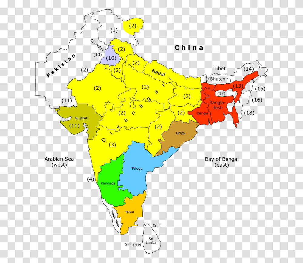Administrative Map Of India Map Of India, Diagram, Plot, Atlas, Person Transparent Png