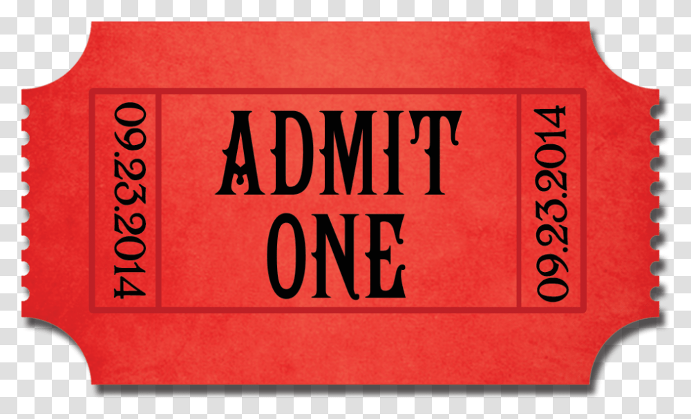 Admit One Ticket Red, Word, Alphabet, Paper Transparent Png