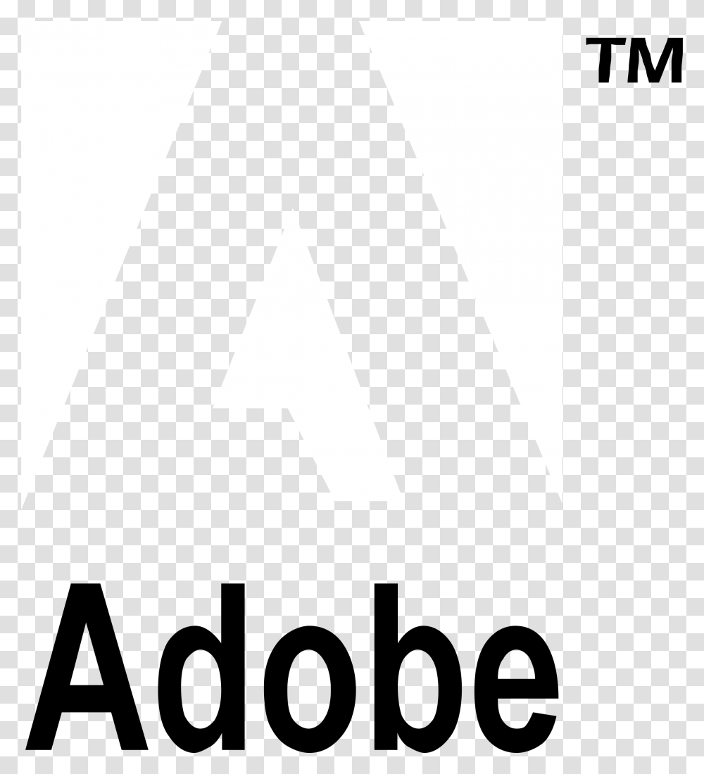 Adobe Logo Black And White White Adobe Logo, Triangle, Sign Transparent Png