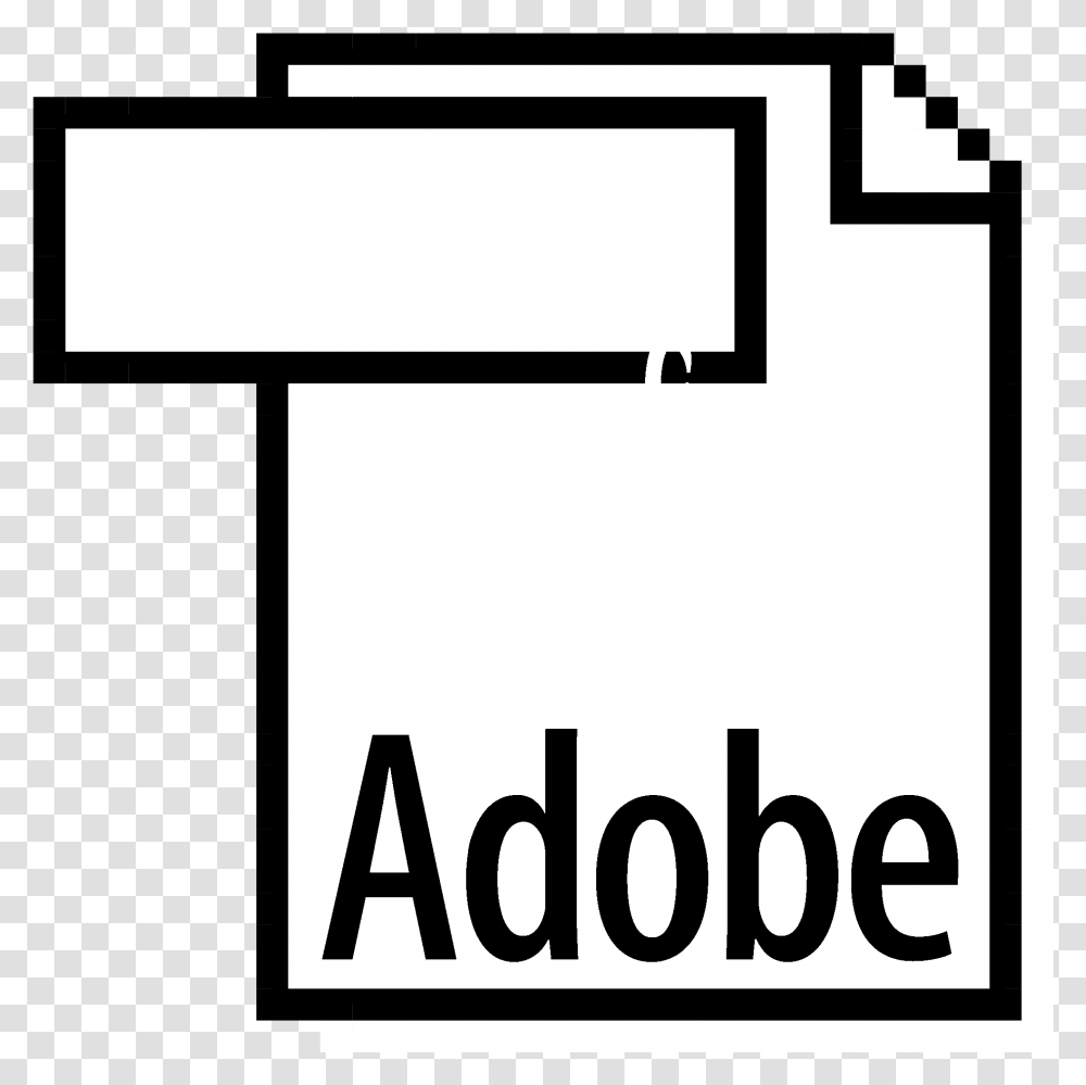 Adobe Pdf Logo Black And White Adobe Pdf, Stencil, Floor Plan, Diagram Transparent Png
