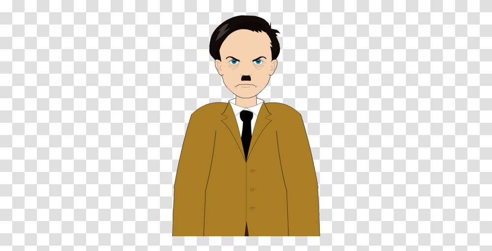 Adolf Hitler Cartoon, Clothing, Coat, Person, Overcoat Transparent Png