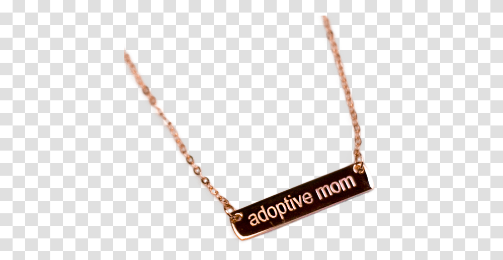 Adoptive Mom Rose Gold Bar Necklace Solid, Person, Human, Stick Transparent Png