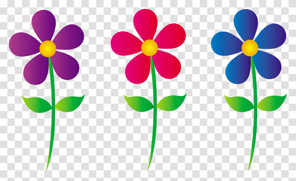 Adorable Clip Art Three Colorful Daisies, Pattern, Ornament Transparent Png
