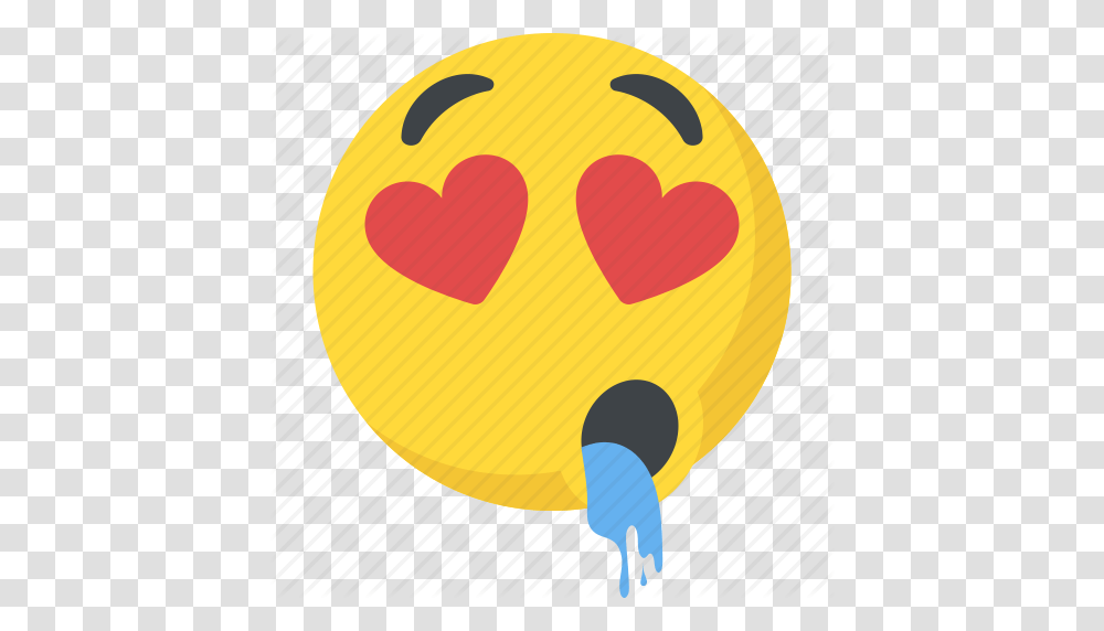 Adorable Drooling Face Emoji Emoticon In Love Icon, Balloon, Transportation, Hot Air Balloon, Aircraft Transparent Png