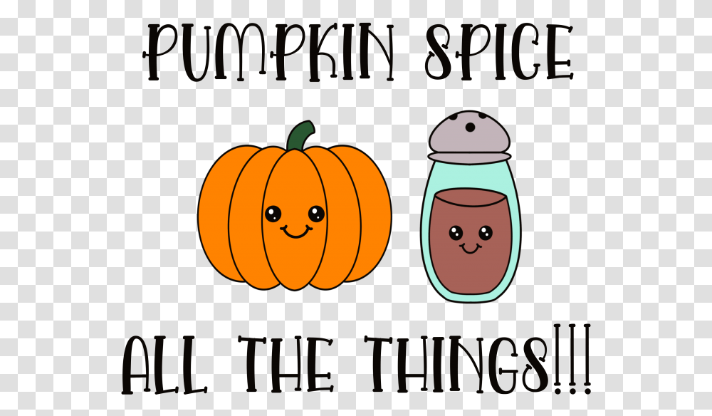 Adorable Kawaii Pumpkin Spice All The Things Free Svg Pumpkin, Vegetable, Plant, Food, Snowman Transparent Png