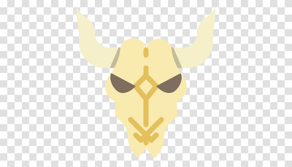 Adornment Decoration Cattle Skull Western Icon, Bull, Mammal, Animal, Label Transparent Png