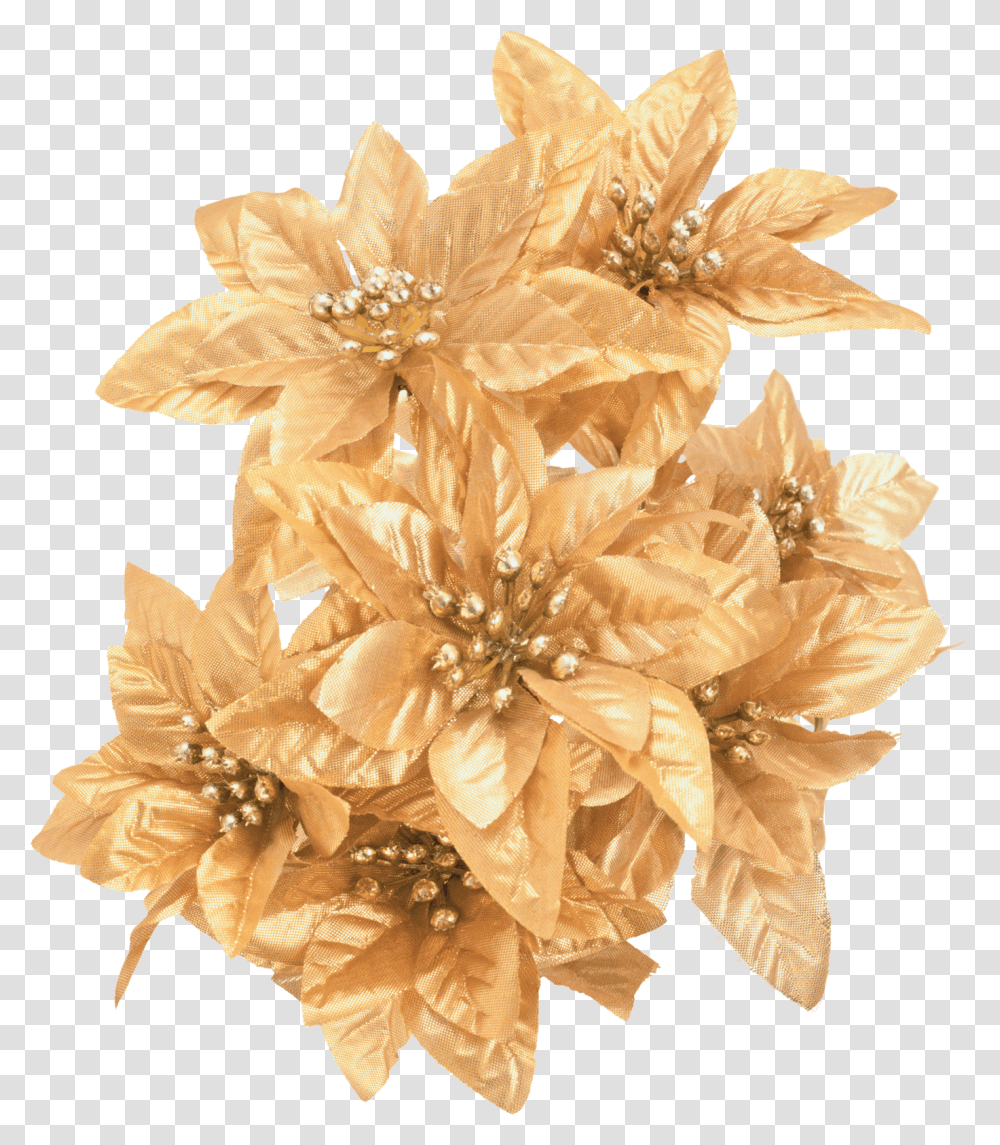 Adornos Luces Y Campanas De Navidad Gold Christmas Flower, Accessories, Accessory, Jewelry, Brooch Transparent Png