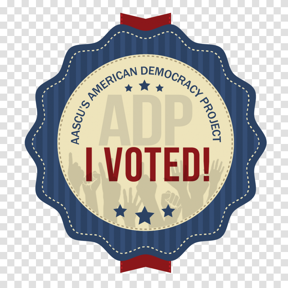 Adp I Voted Sticker Aascus American Democracy Project, Label, Logo Transparent Png
