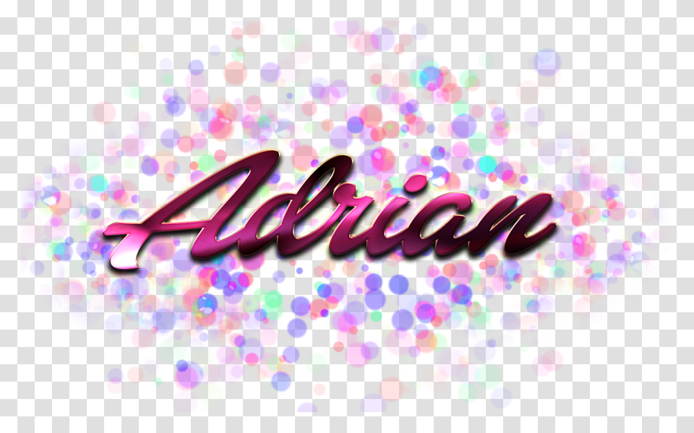 Adrian Name Logo Bokeh, Light, Confetti, Paper, Glitter Transparent Png
