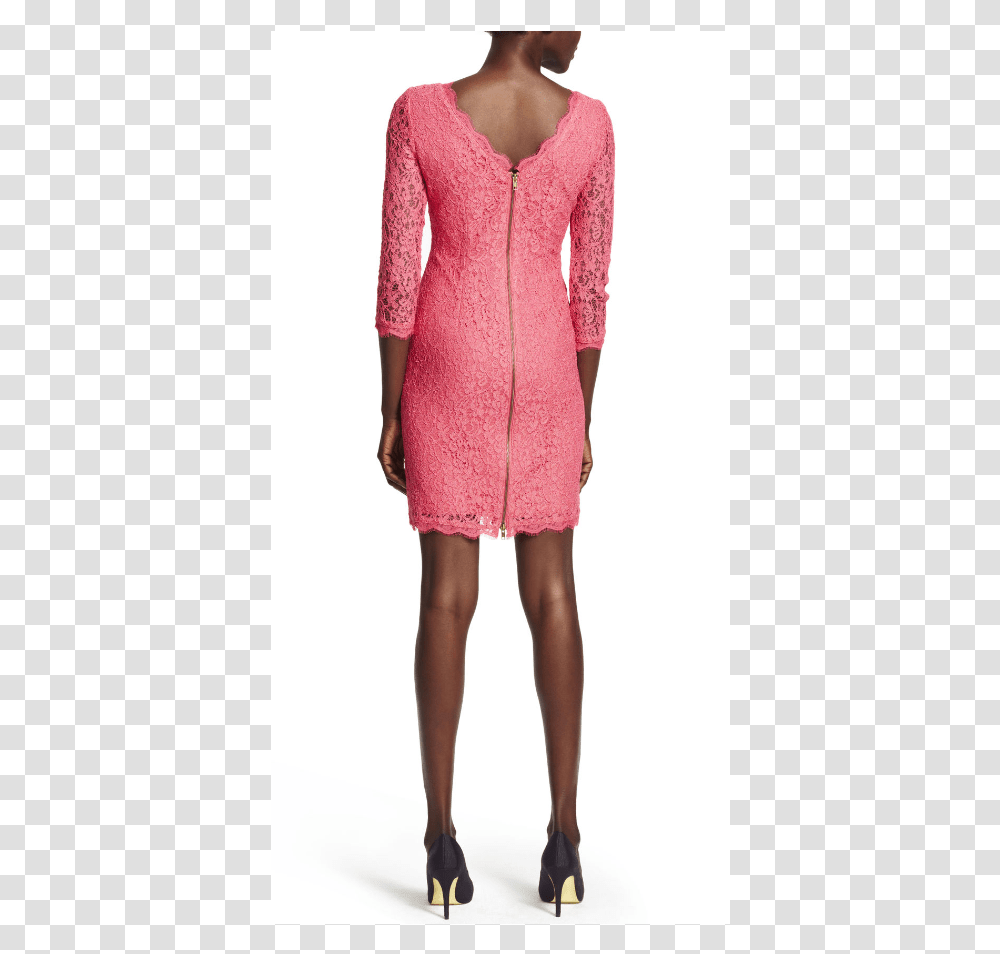 Adrianna Papell Long Sleeve Lace Sheath Dress In Pink Cocktail Dress, Person, Female, Woman Transparent Png