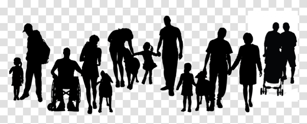 Ads Walk Silhouette, Person, Human, People, Family Transparent Png