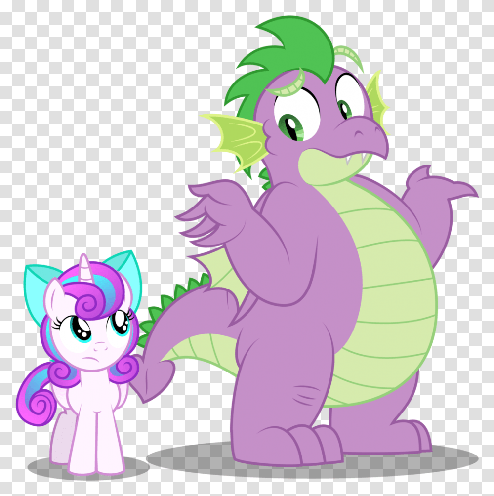 Adult Adult Spike Artist Flurry Heart And Spike Aleximusprime, Dragon, Animal, Mascot, Toy Transparent Png
