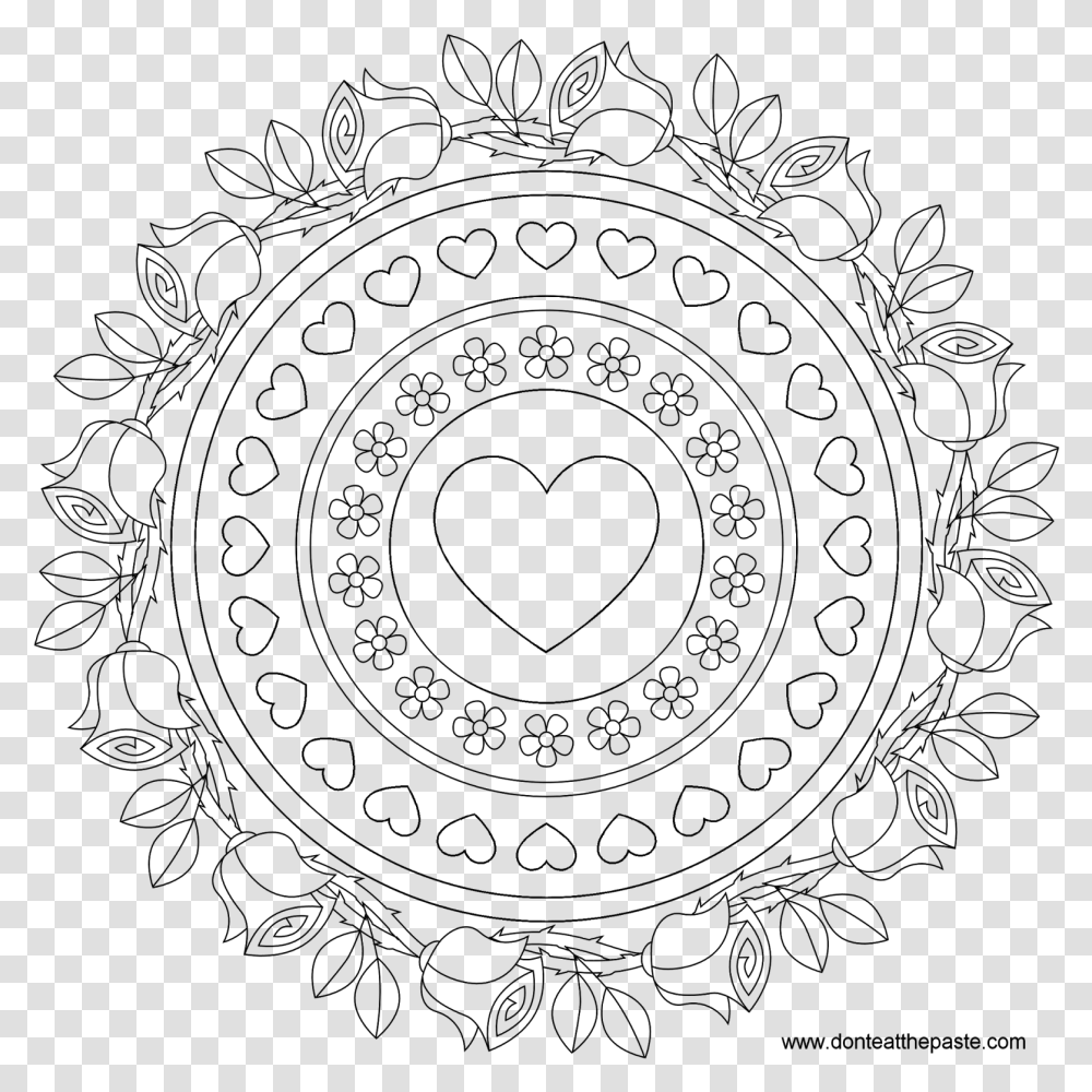 Adult Advanced Mandala Coloring Pages Birthday Mandala Coloring Pages, Gray, World Of Warcraft Transparent Png