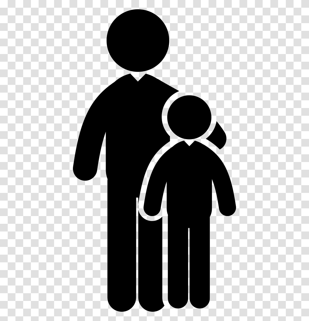 Adult And Child Males Child Adult Icon, Stencil, Silhouette, Person Transparent Png