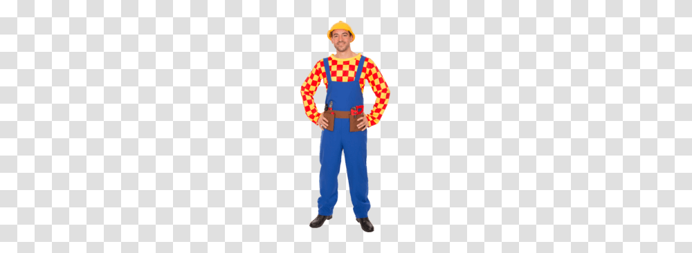 Adult Bob The Builder Tv Costume Jokers, Person, Performer, Sleeve Transparent Png