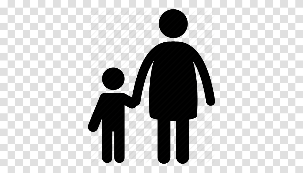 Adult Child Holding Hand Mother Parent Parenting Son Icon, Piano, Silhouette, Crowd Transparent Png
