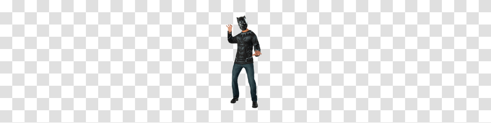 Adult Civil War Black Panther Full Mask, Person, Pants, Standing Transparent Png