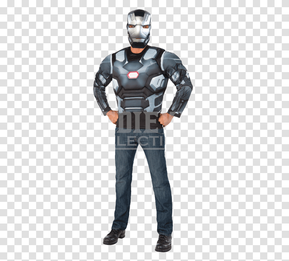 Adult Civil War Deluxe War Machine Costume Set Iron Man, Helmet, Person, Word Transparent Png
