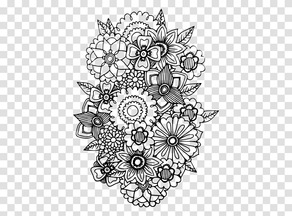Adult Colouring Books Flowers, Gray, World Of Warcraft Transparent Png