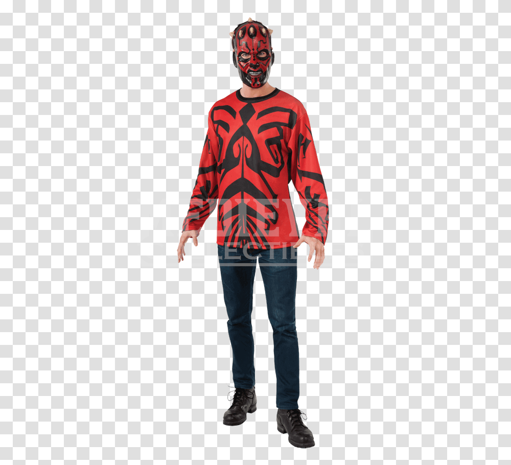 Adult Darth Maul Costume Top, Person, Standing, Coat Transparent Png