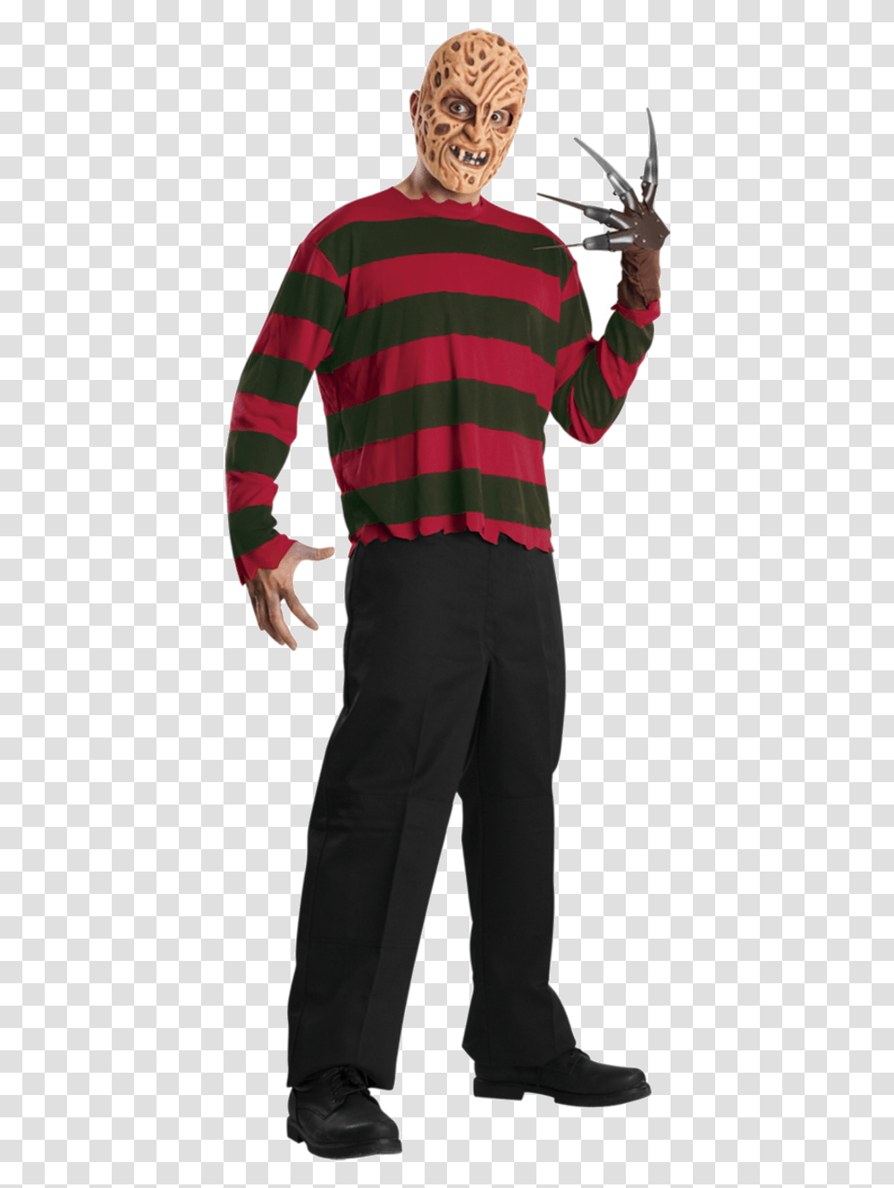 Adult Freddy Krueger Halloween Costume Freddy Krueger Halloween Costume, Sleeve, Long Sleeve, Person Transparent Png