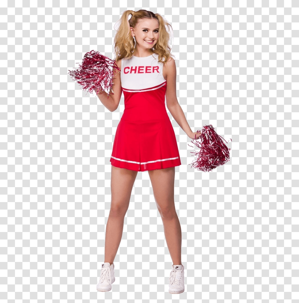 Adult High School Cheerleader Costume Red Cheerleader Costumes For Girls, Clothing, Apparel, Person, Dress Transparent Png
