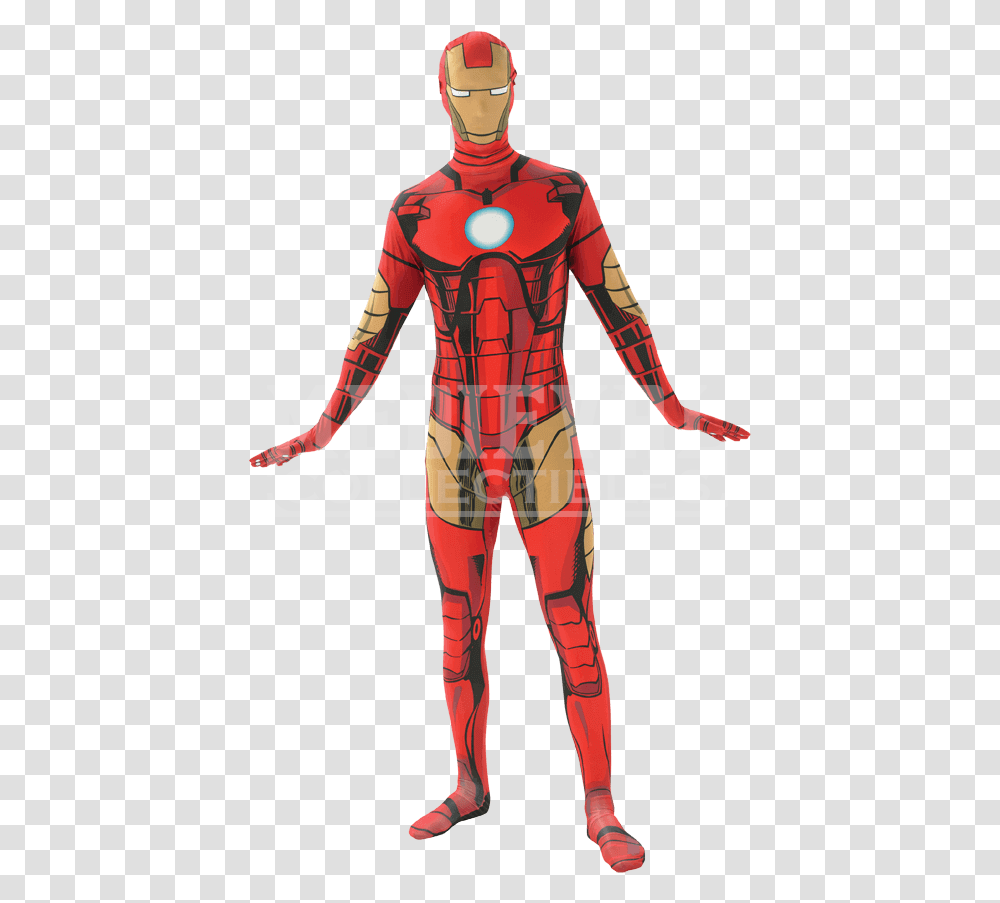 Adult Iron Man Second Skin Costume Spider Man Suit Design, Person, Human, Hand Transparent Png
