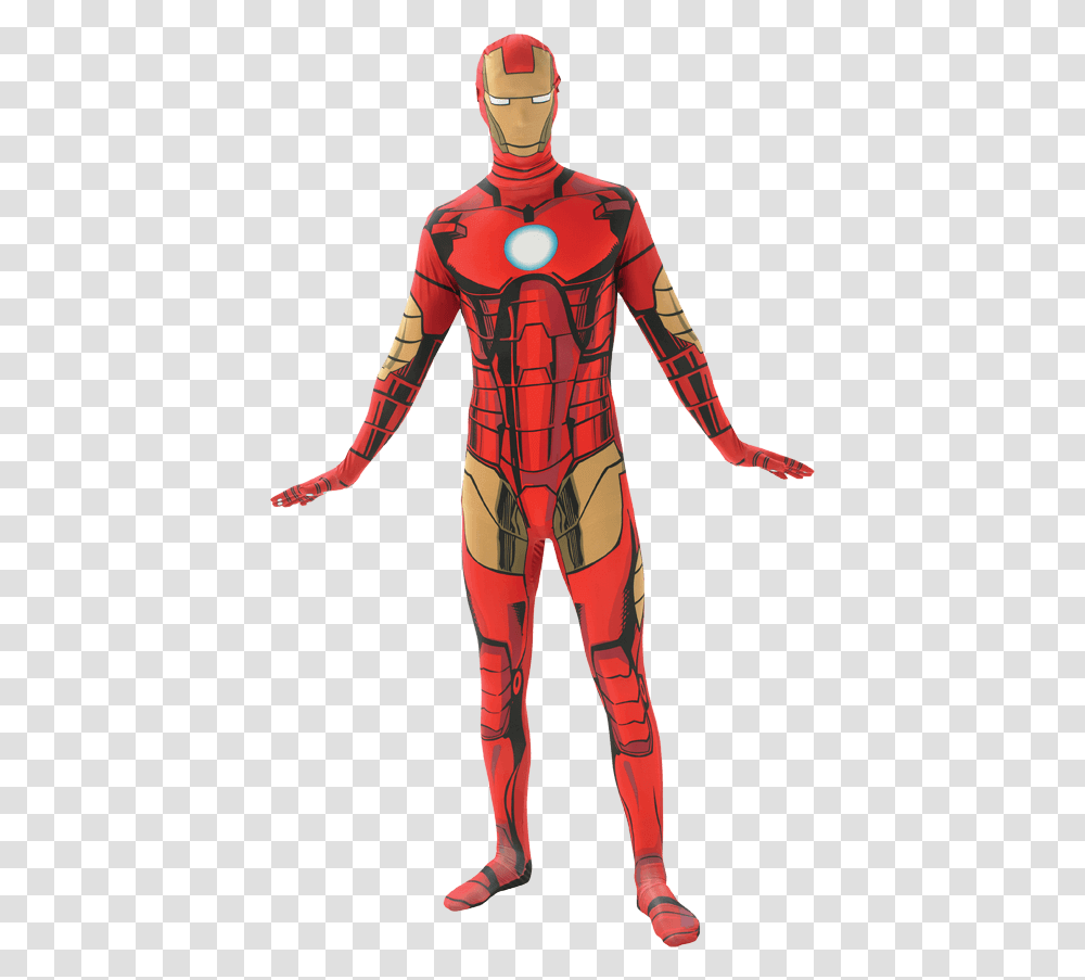 Adult Iron Man Second Skin Costume Spider Man Suit, Person, Human, Apparel Transparent Png