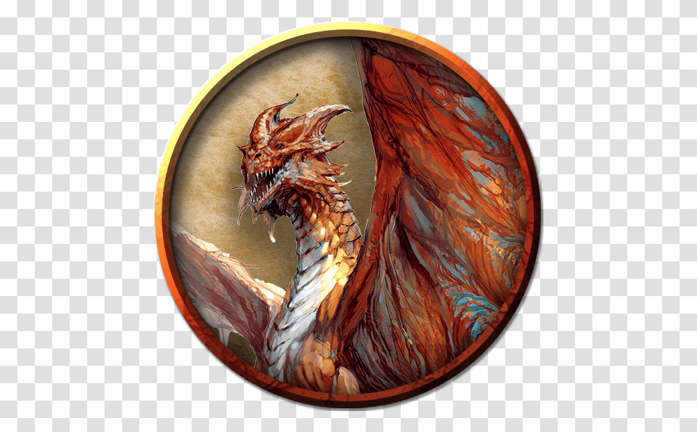 Adult Red Dragon Token, Painting, Chicken, Poultry Transparent Png