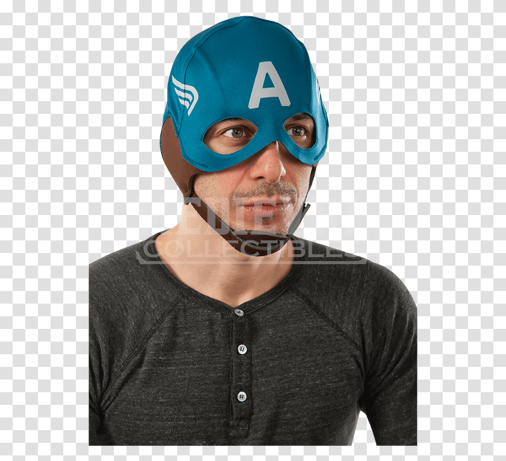 Adult Retro Captain America Mask Captain America Mask By Fabric, Person, Goggles, Accessories Transparent Png