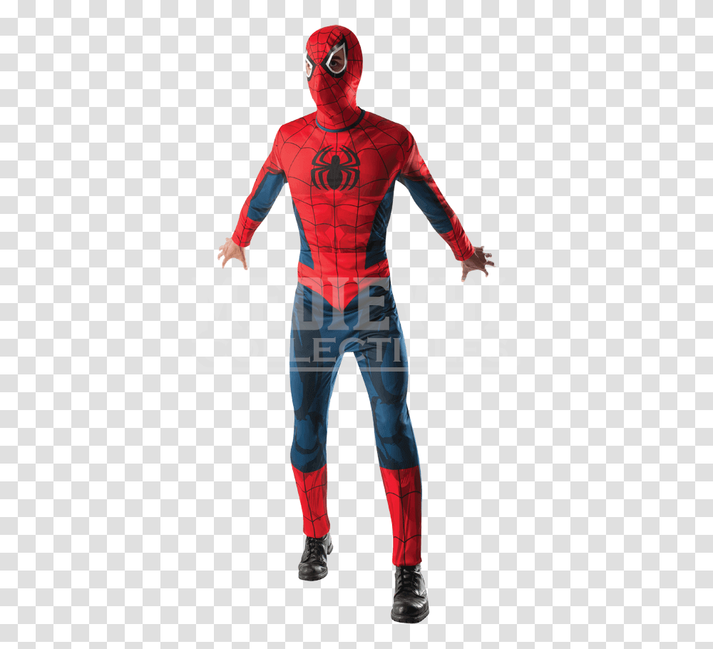 Adult Spider Man Costume And Mask, Person, Human, Apparel Transparent Png